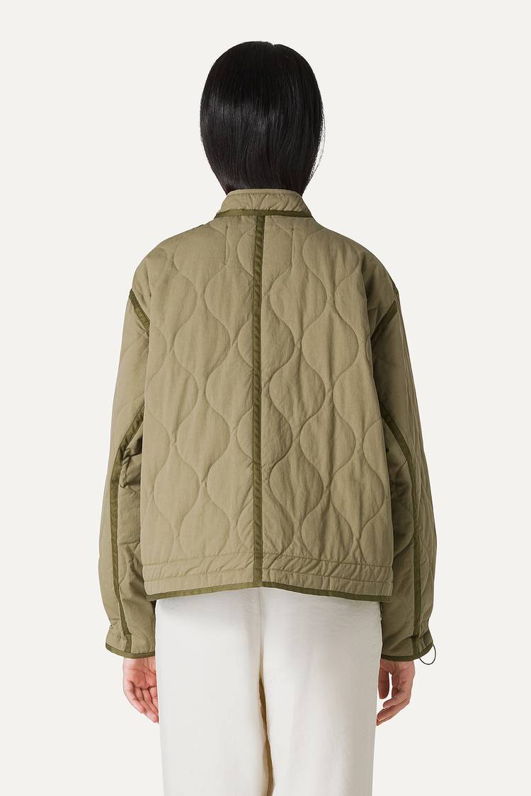 Oof Wear GIACCA CORTA SVASATA IN COTONE TRAPUNTATO 9224 - VERDE MUSCHIO Economico