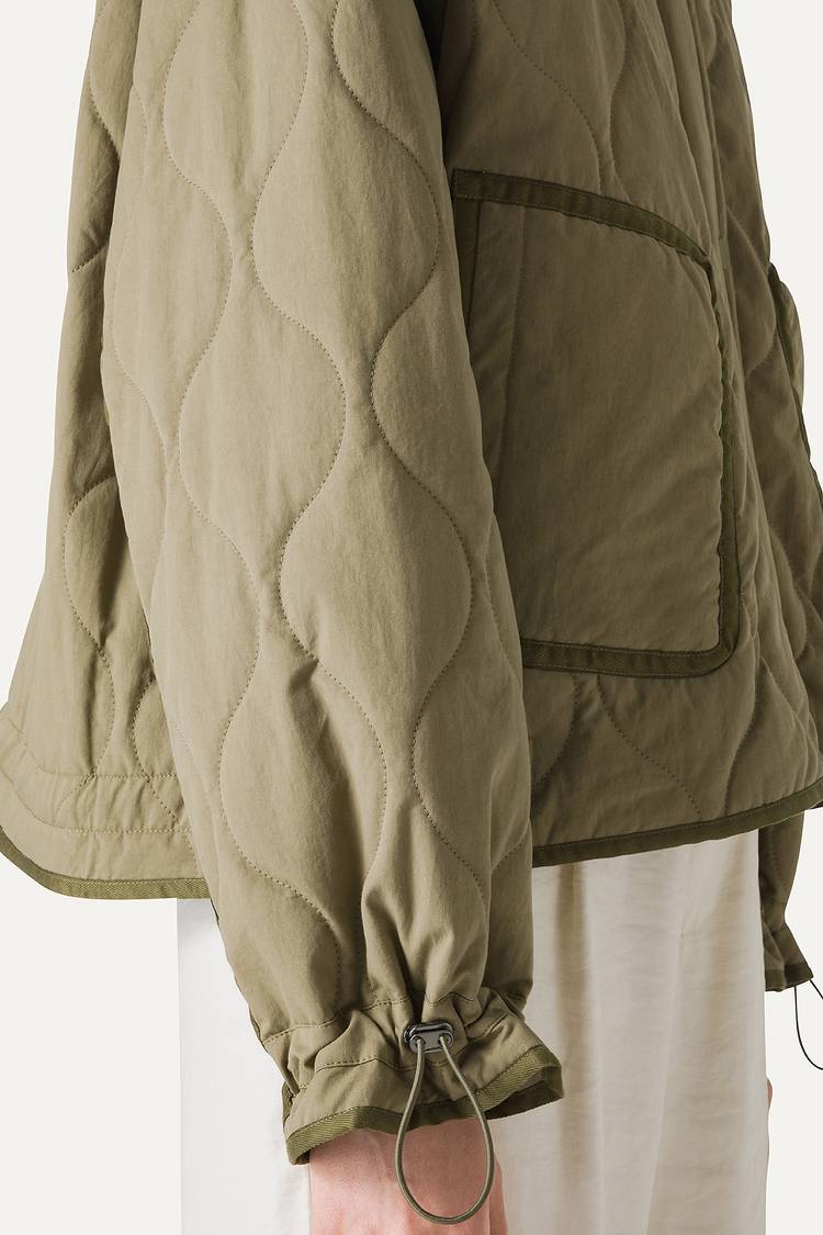 Oof Wear GIACCA CORTA SVASATA IN COTONE TRAPUNTATO 9224 - VERDE MUSCHIO Economico