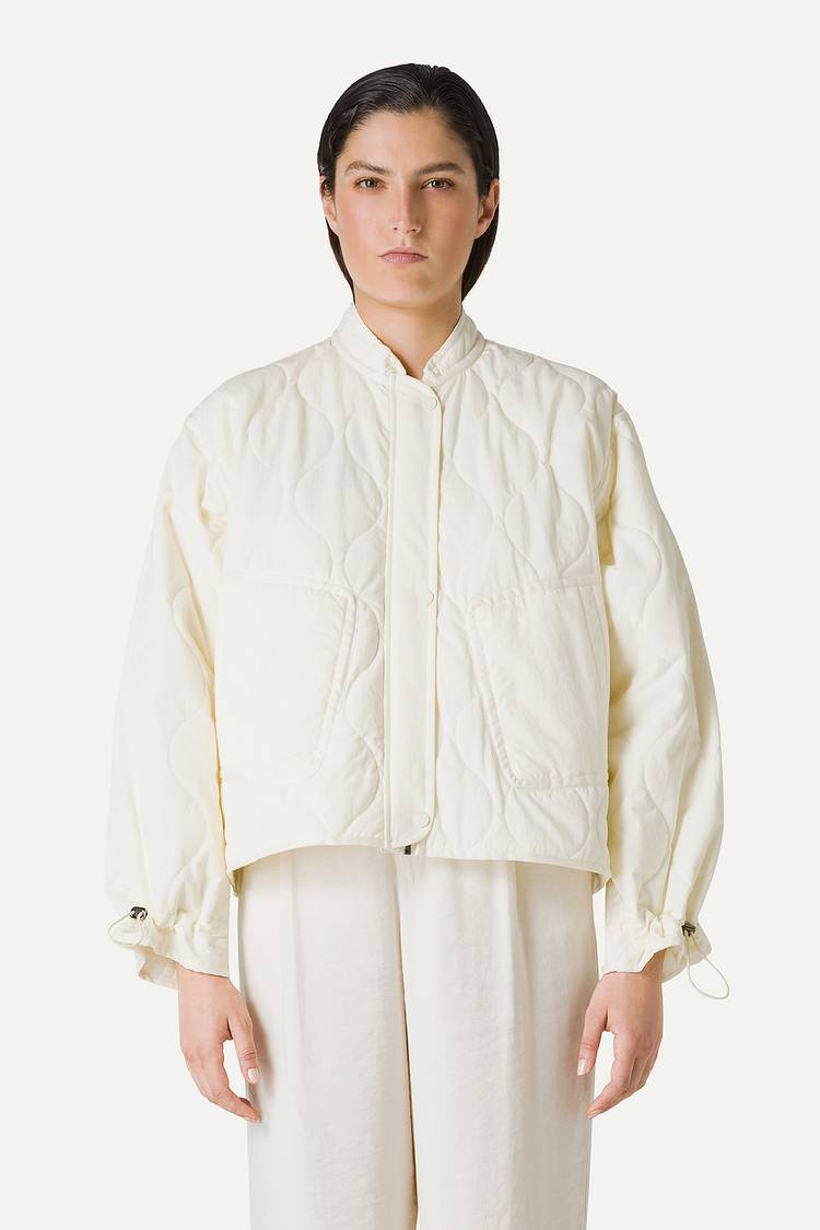 Oof Wear GIACCA CORTA SVASATA IN COTONE TRAPUNTATO 9224 - VANIGLIA