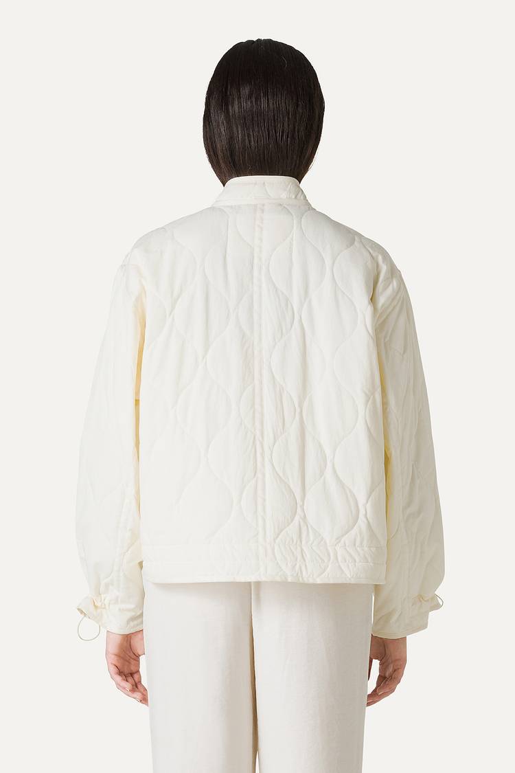Oof Wear GIACCA CORTA SVASATA IN COTONE TRAPUNTATO 9224 - VANIGLIA Online