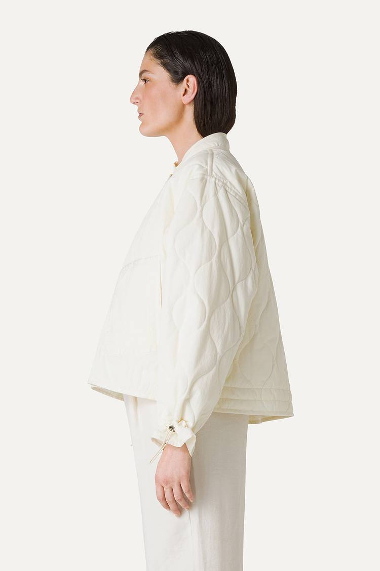 Oof Wear GIACCA CORTA SVASATA IN COTONE TRAPUNTATO 9224 - VANIGLIA Online