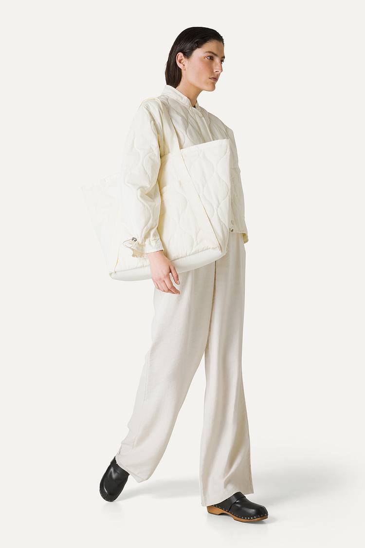 Oof Wear GIACCA CORTA SVASATA IN COTONE TRAPUNTATO 9224 - VANIGLIA Online