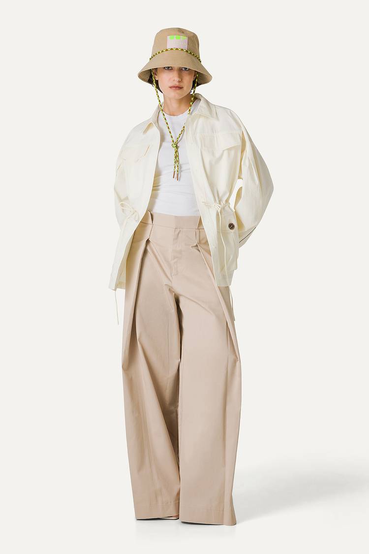 Oof Wear SAHARIANA OVER IN COTONE LEGGERO 9228 - VANIGLIA In Vendita
