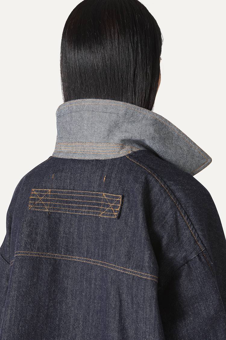 Oof Wear TRENCH CORTO IN DENIM LAVATO 9202 - BLU SCURO Hotsell