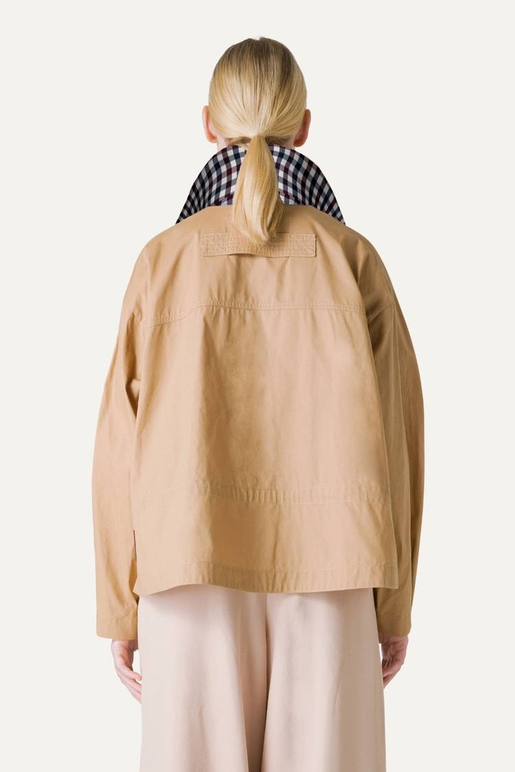 Oof Wear TRENCH CORTO IN GABARDINA DI COTONE LEGGERO 9202 - NATURALE Saldi Di Fabbrica