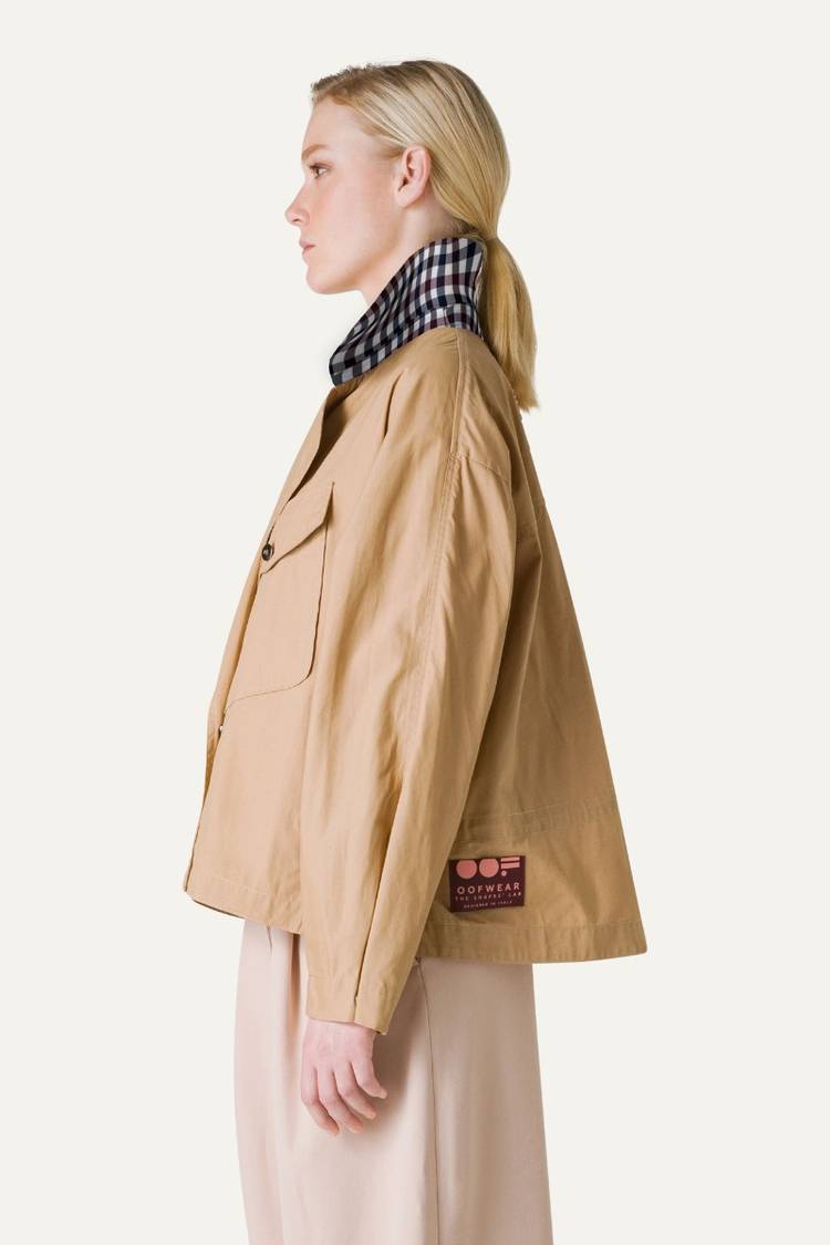 Oof Wear TRENCH CORTO IN GABARDINA DI COTONE LEGGERO 9202 - NATURALE Saldi Di Fabbrica