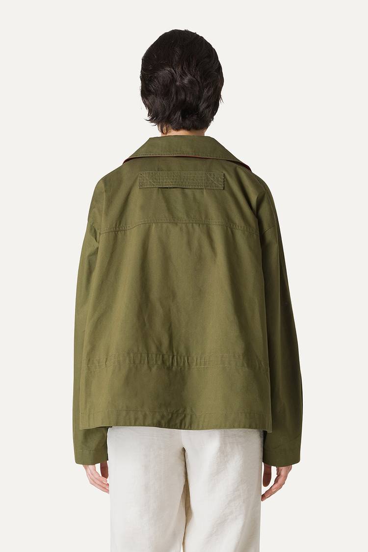 Oof Wear TRENCH CORTO IN GABARDINA DI COTONE LEGGERO 9202 - FORESTA Negozio