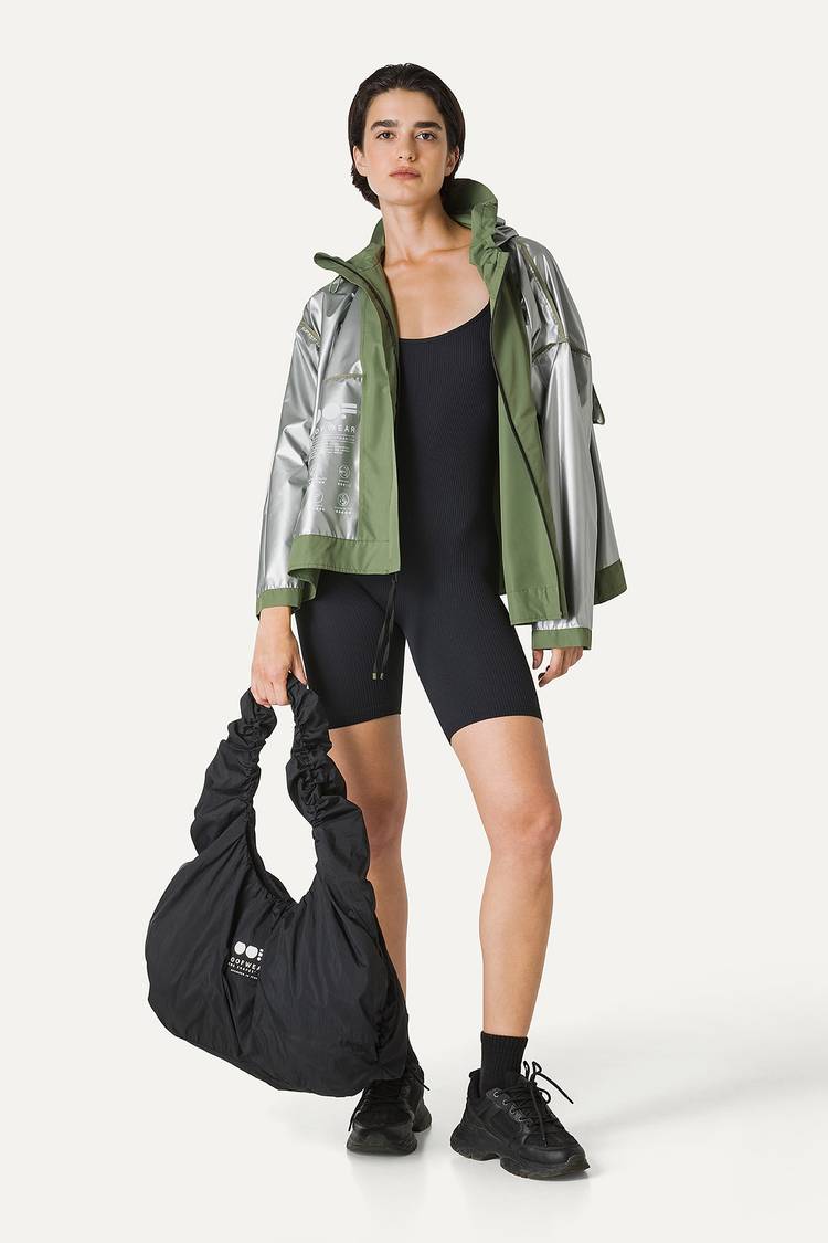 Oof Wear GIACCA CORTA IN NYLON CON INTERNO ARGENTO 9214 - VERDE OLIVA Italy