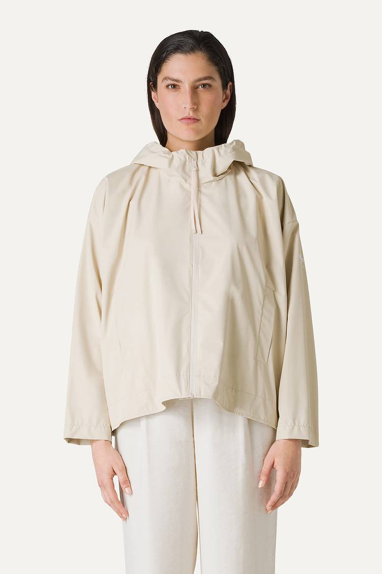 Oof Wear GIACCA CORTA IN NYLON CON INTERNO ARGENTO 9214 - CREMA