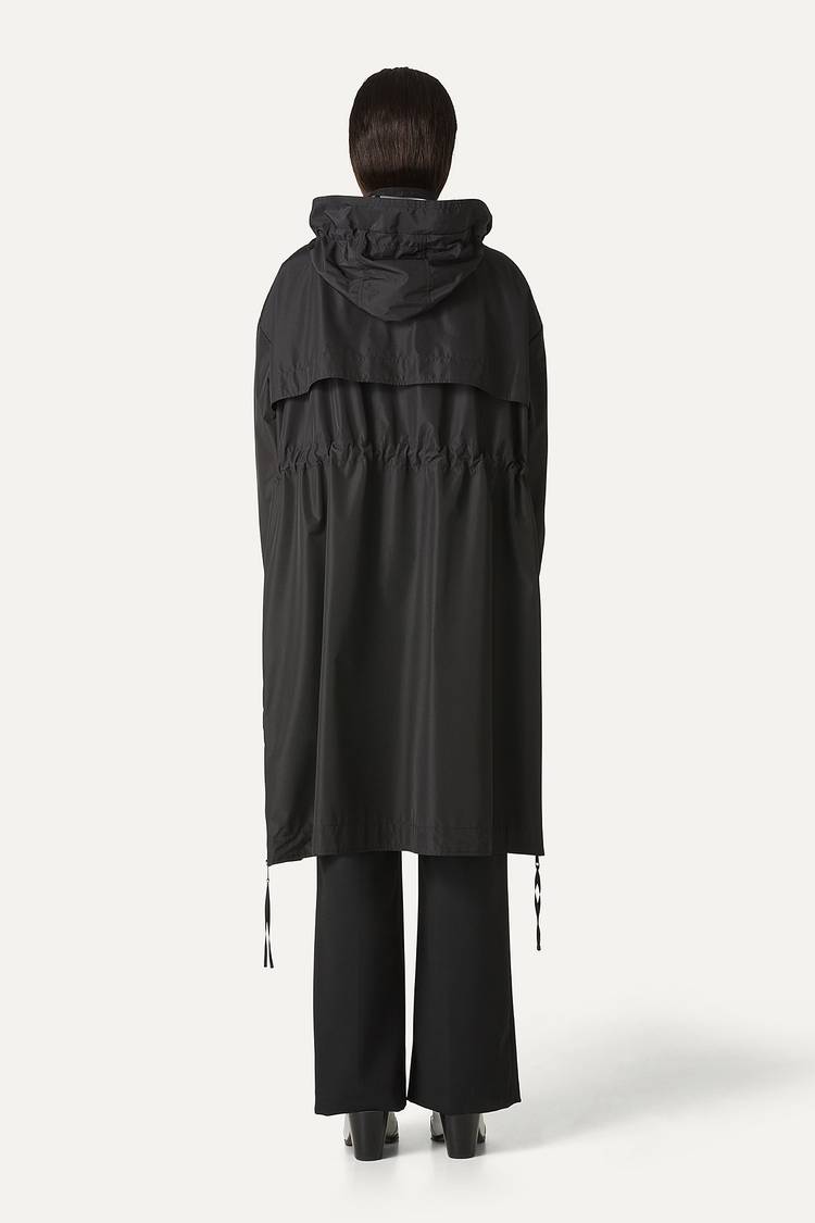 Oof Wear GIACCA LUNGA IN NYLON CON INTERNO ARGENTO 9216 - NERO Qualità