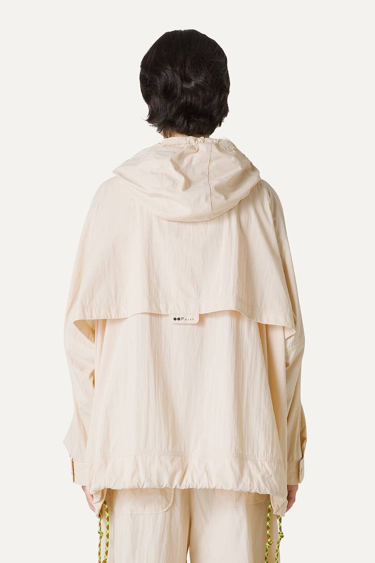 Oof Wear GIACCA CON CAPPUCCIO OVER IN NYLON 9206 - CREMA Soddisfazione Garantita