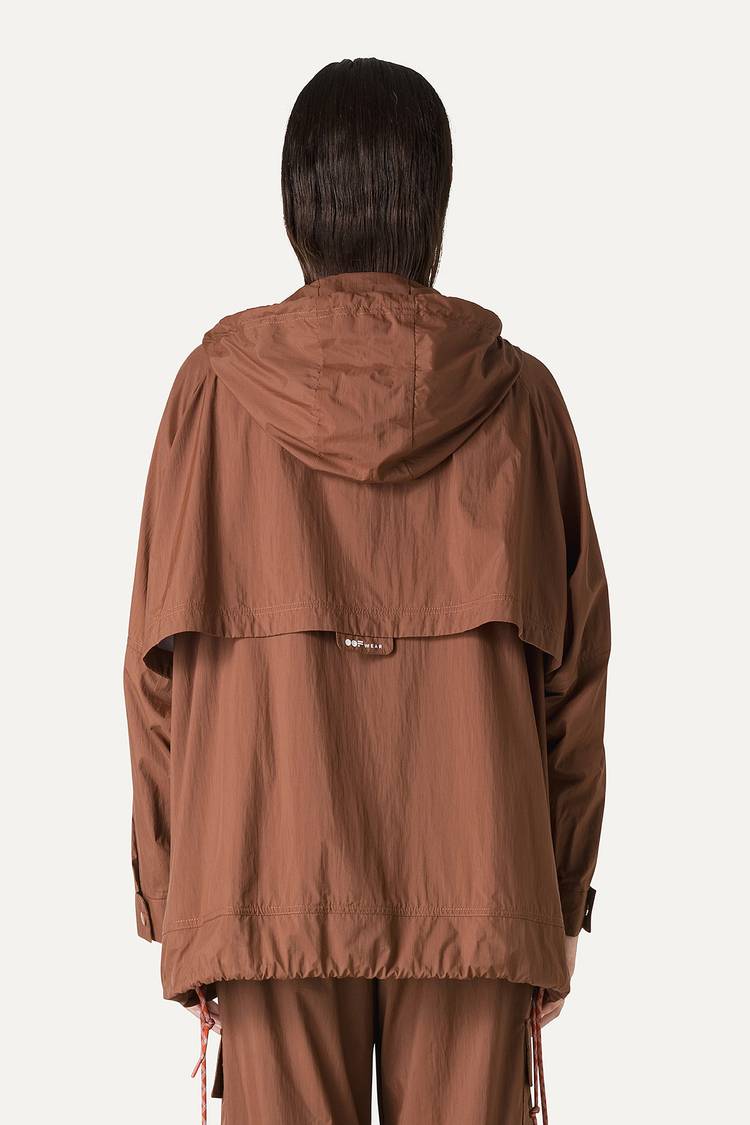 Oof Wear GIACCA CON CAPPUCCIO OVER IN NYLON 9206 - CIOCCOLATO Qualità Garantita