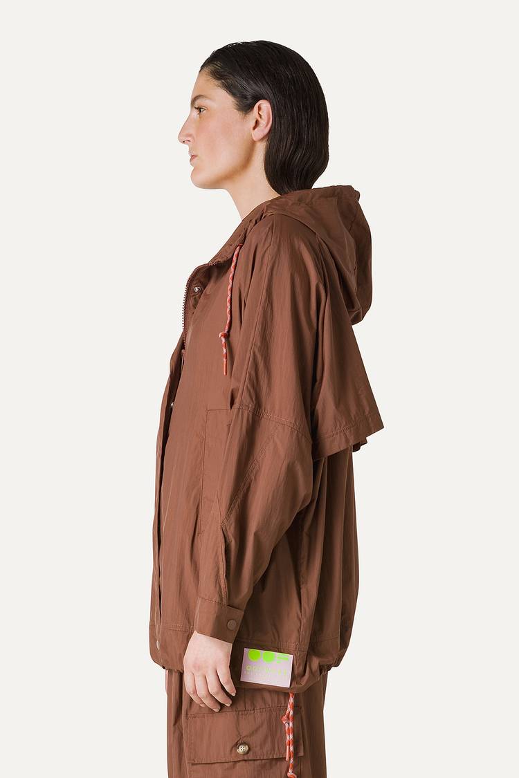Oof Wear GIACCA CON CAPPUCCIO OVER IN NYLON 9206 - CIOCCOLATO Qualità Garantita