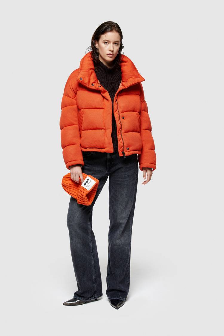 Oof Wear GIACCA CORTA 9270 IN TESSUTO MAGLIA IMBOTTITO - ARANCIO Consegna Veloce