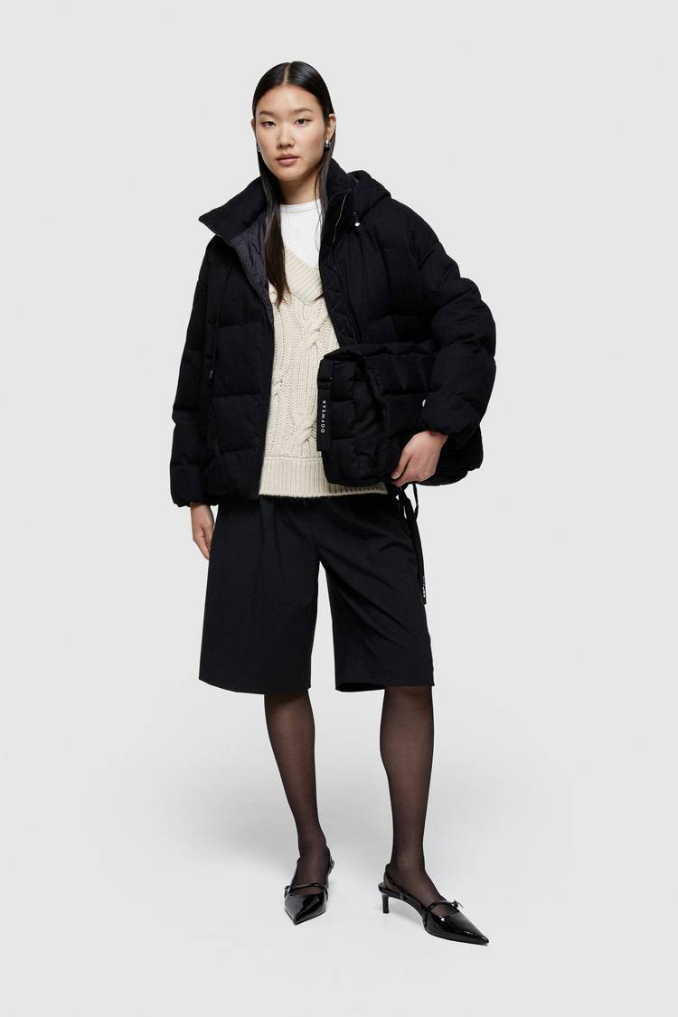 Oof Wear GIACCA CORTA 9242 IN GABARDINA DI COTONE - NERO Sottocosto