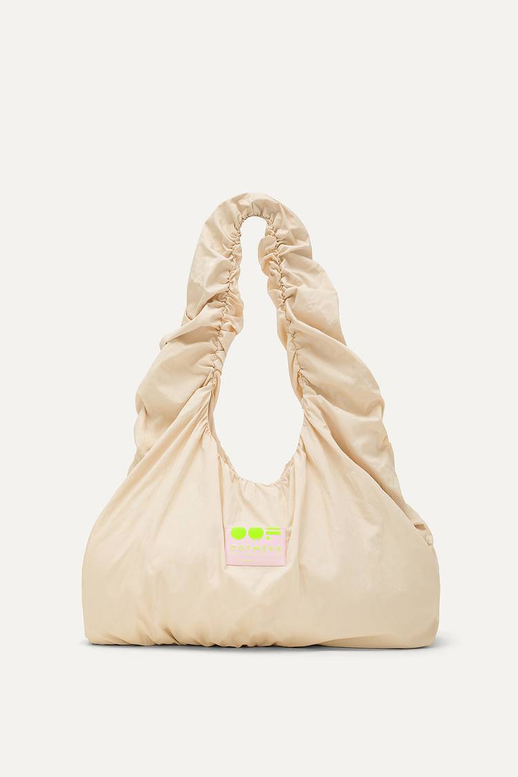 Oof Wear BORSA A SPALLA IN NYLON CRINCLE WATER REPELLENT 3079 - CREMA Economico