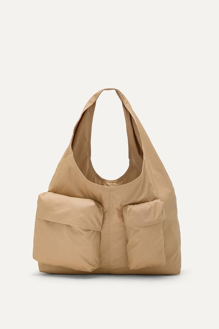 Oof Wear BORSA CON TASCHE IN GABARDINA DI COTONE 3085 - NATURALE Vendita Economica