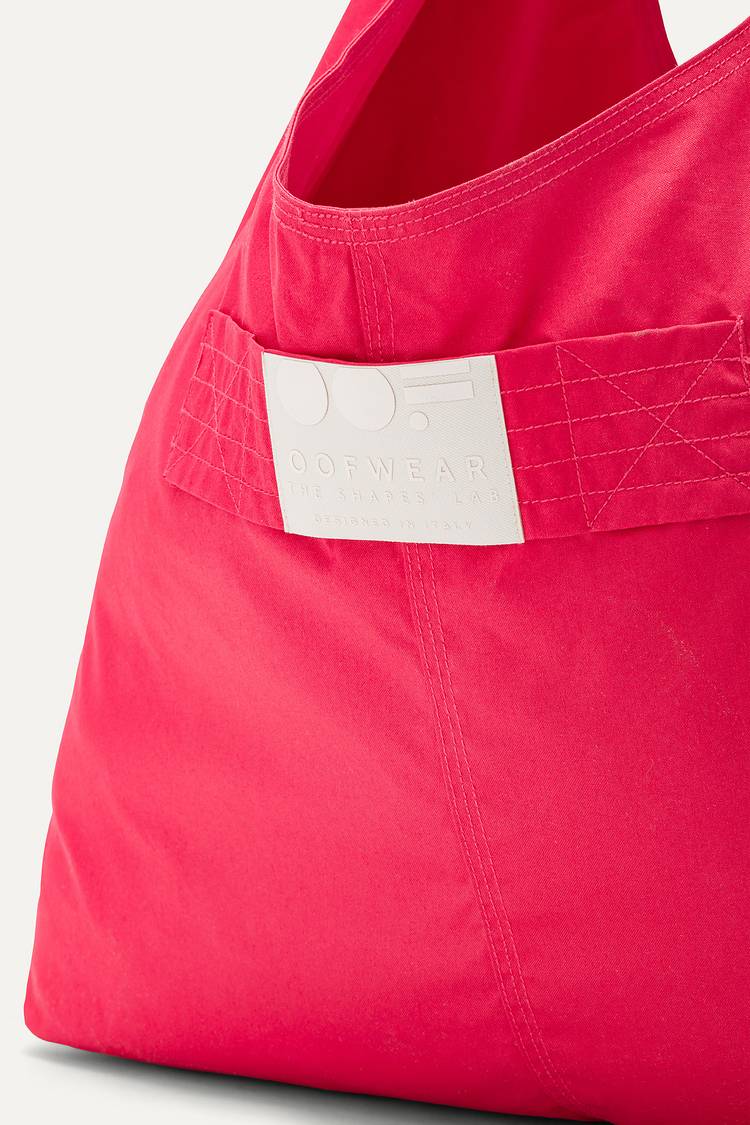 Oof Wear BORSA CON TASCHE IN GABARDINA DI COTONE 3085 - LAMPONE Saldi Di Fabbrica