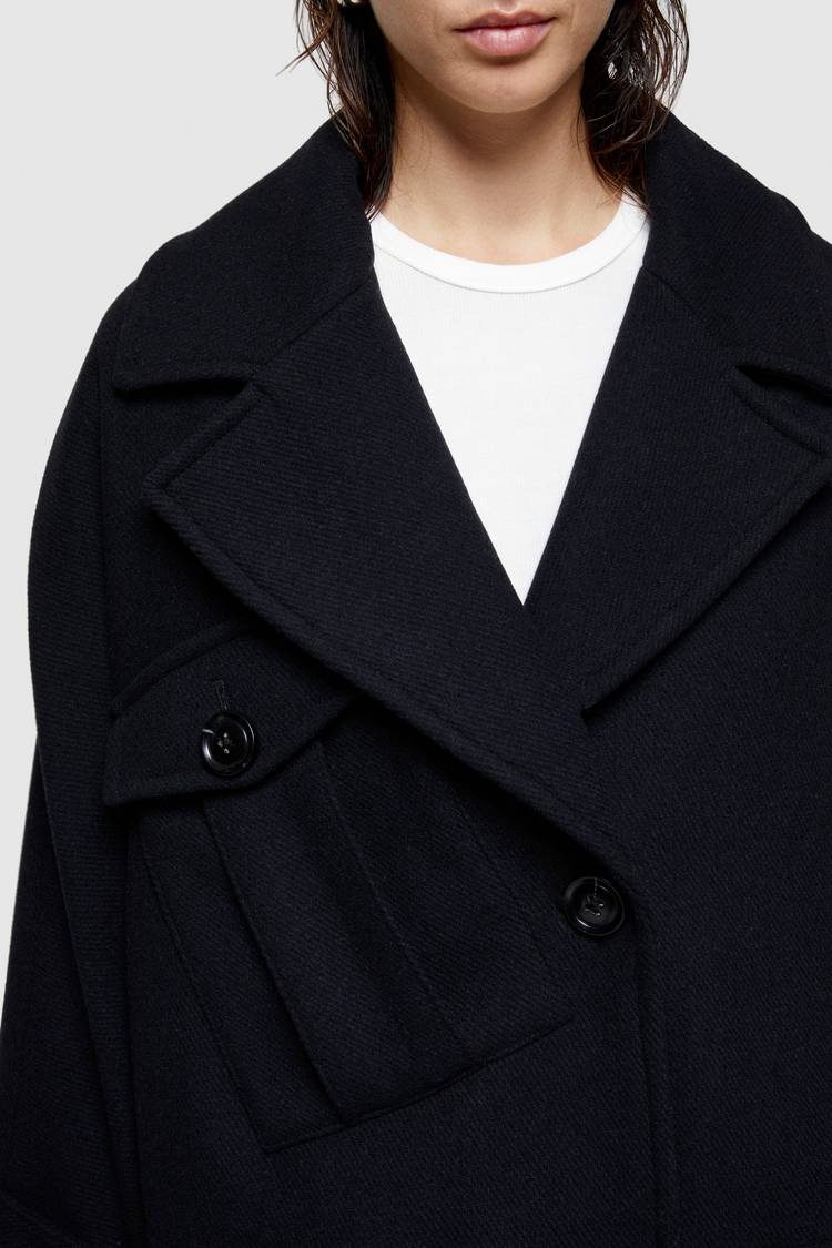 Oof Wear CAPPOTTO CORTO 9268 IN PANNO DI LANA - BLU NOTTE Nuovo