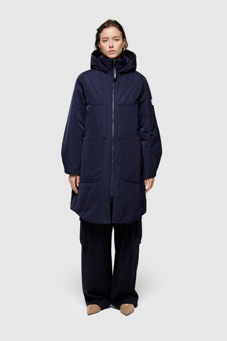 Oof Wear PARKA LUNGO 9094 IN NYLON MEMORY - BLU NOTTE Qualità