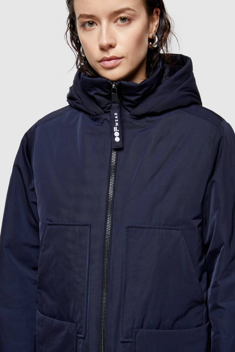 Oof Wear PARKA LUNGO 9094 IN NYLON MEMORY - BLU NOTTE Qualità
