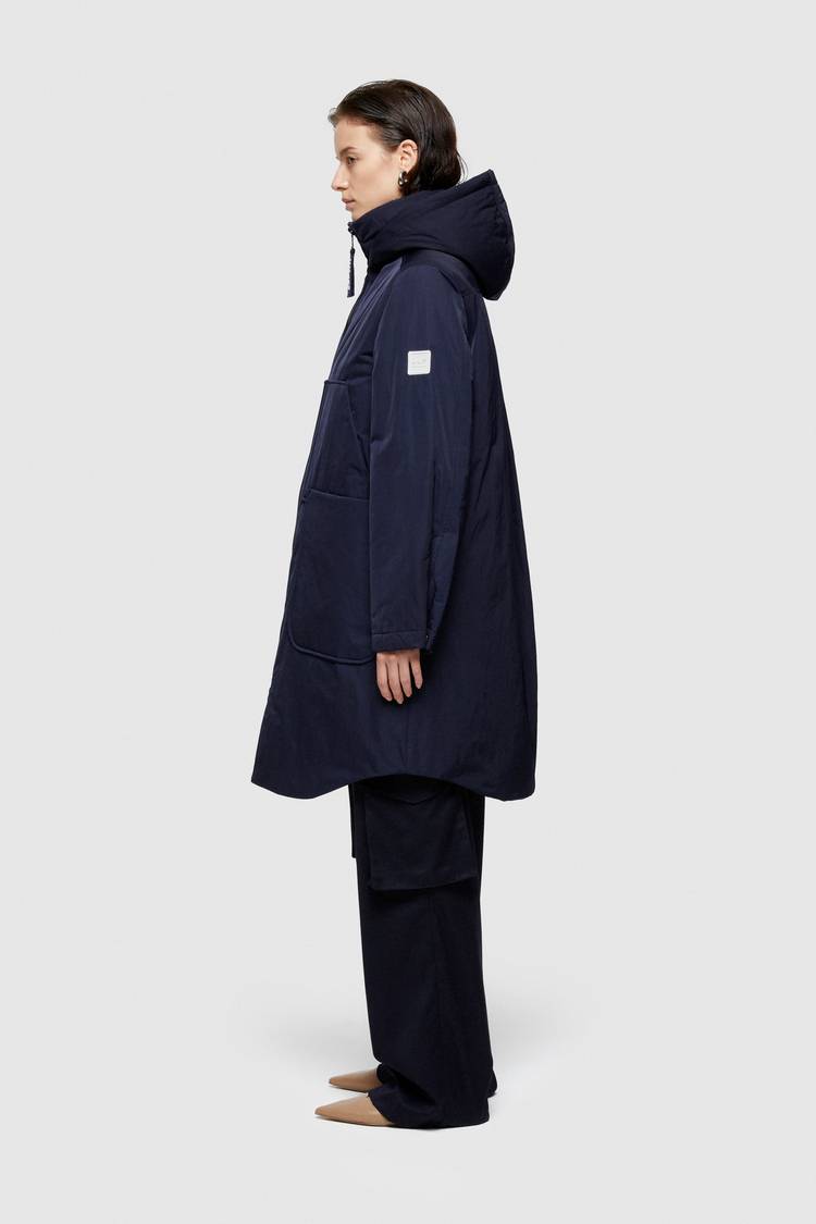 Oof Wear PARKA LUNGO 9094 IN NYLON MEMORY - BLU NOTTE Qualità