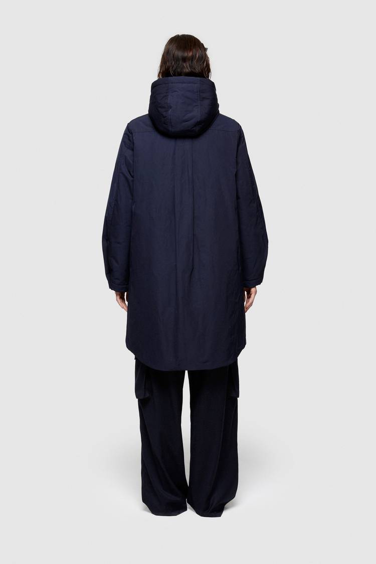 Oof Wear PARKA LUNGO 9094 IN NYLON MEMORY - BLU NOTTE Qualità