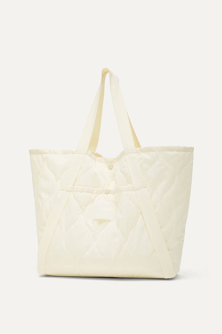 Oof Wear BORSA SHOPPER IN COTONE TRAPUNTATO 3084 - VANIGLIA