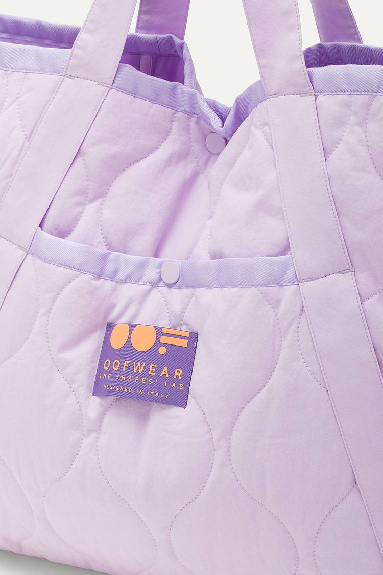 Oof Wear BORSA SHOPPER IN COTONE TRAPUNTATO 3084 - LILLA Promozione