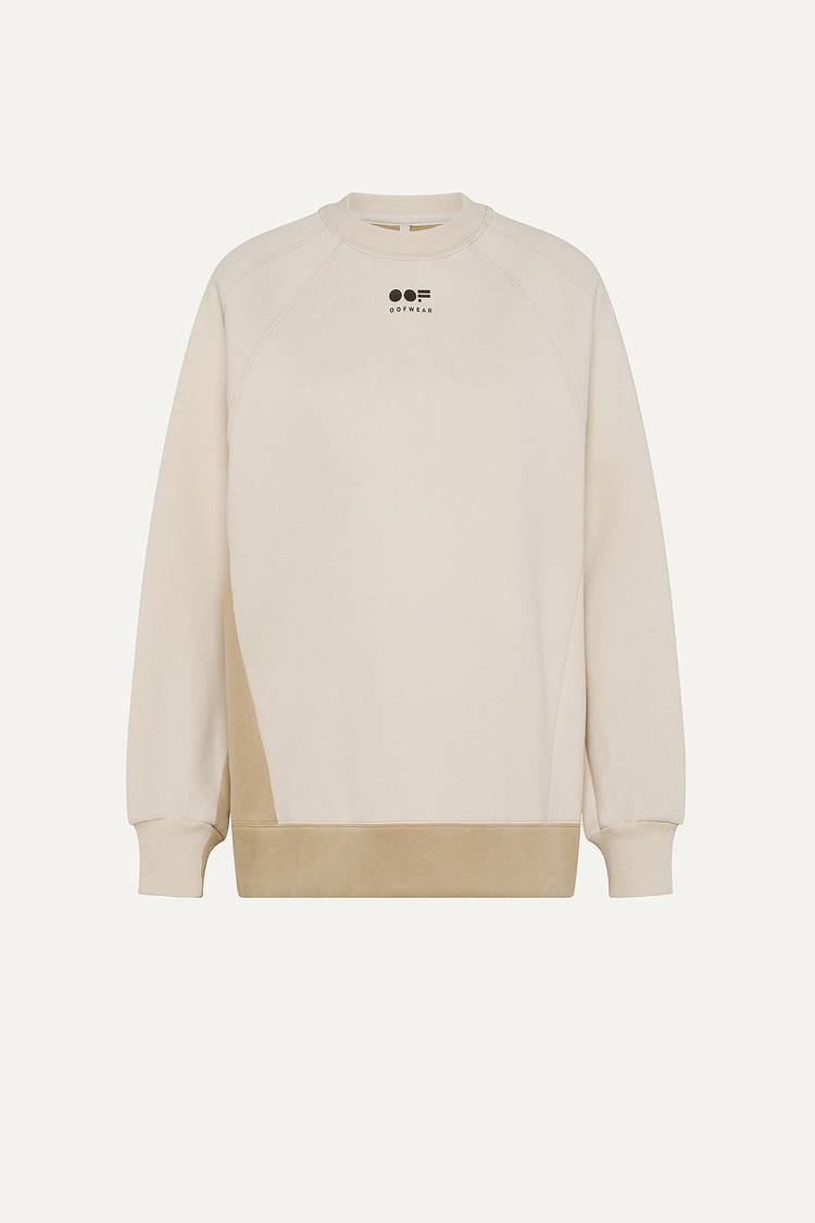 Oof Wear FELPA BICOLOR 4067 CON LOGO - PANNA/BEIGE Vendita Economica