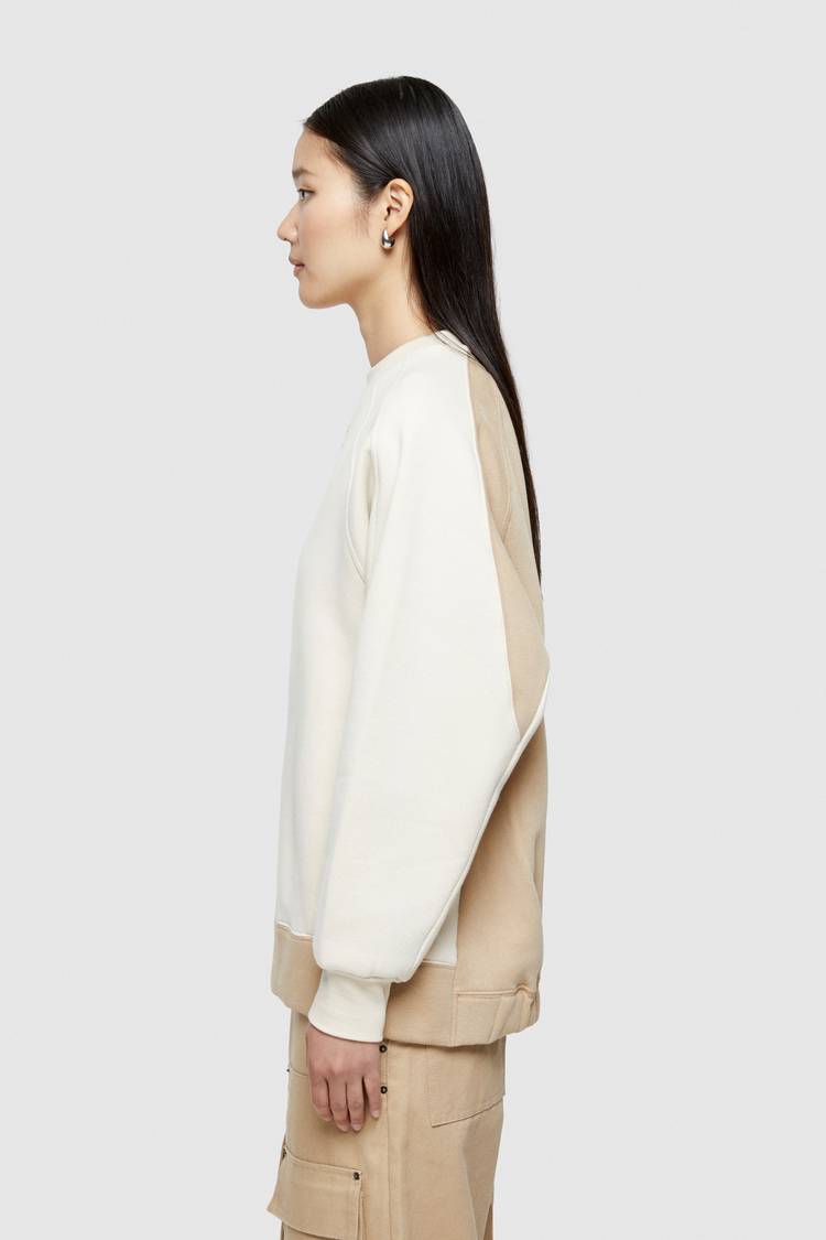 Oof Wear FELPA BICOLOR 4067 CON LOGO - PANNA/BEIGE Vendita Economica