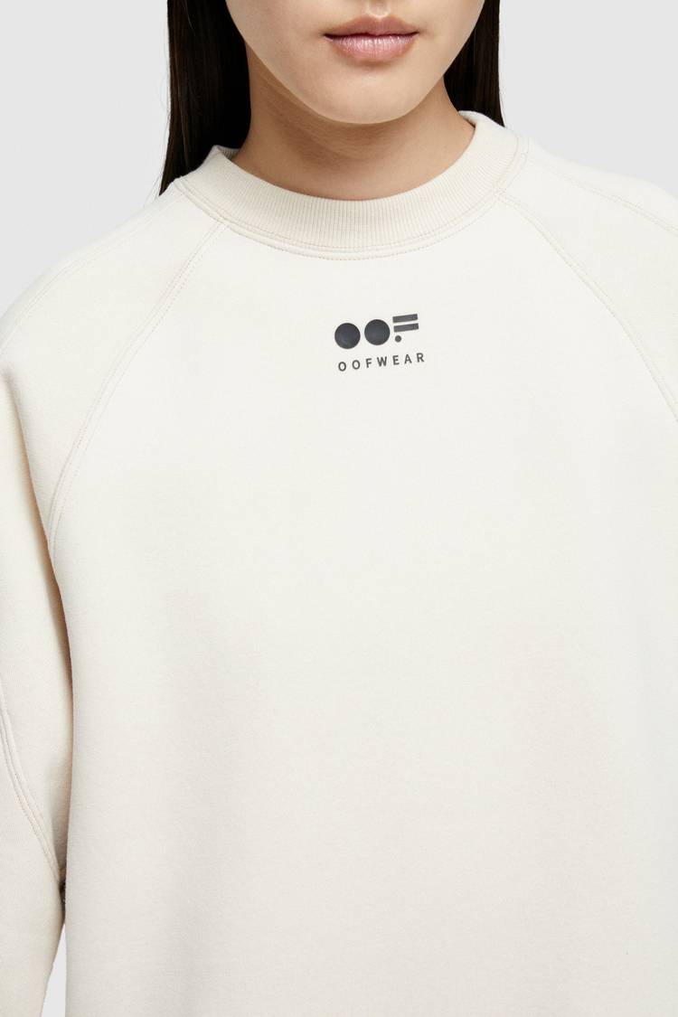 Oof Wear FELPA BICOLOR 4067 CON LOGO - PANNA/BEIGE Vendita Economica
