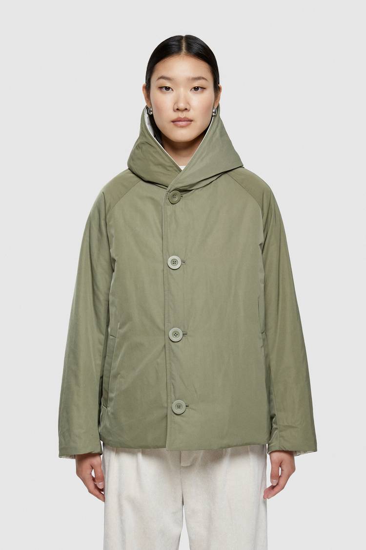 Oof Wear GIACCA REVERSIBILE 9006 IN NYLON MEMORY - PANNA/VERDE MILITARE I Più Venduti