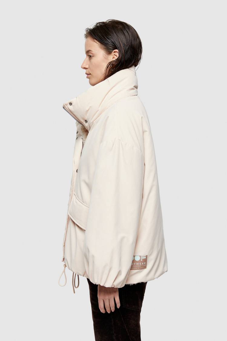 Oof Wear GIACCA REVERSIBILE 9256 IN PELLICCIA SINTETICA E COTONE - ECRU/NATURALE Vendite Flash