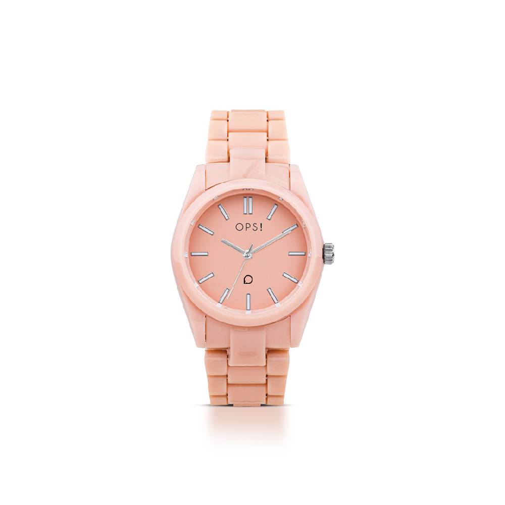 Opsobjects VIVID orologio con cassa e bracciale in plastica lucida