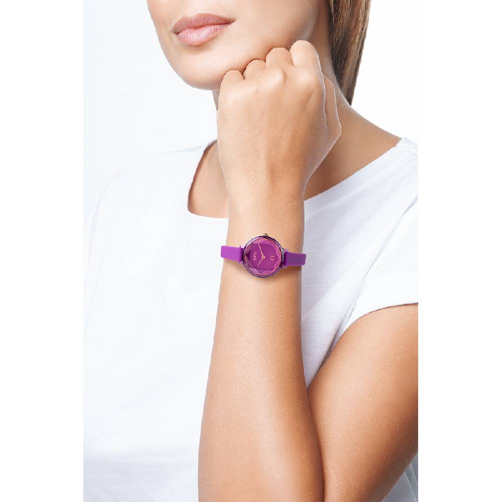 Opsobjects DIAMOND orologio con cinturino in silicone e vetro sfaccettato Vendite Flash