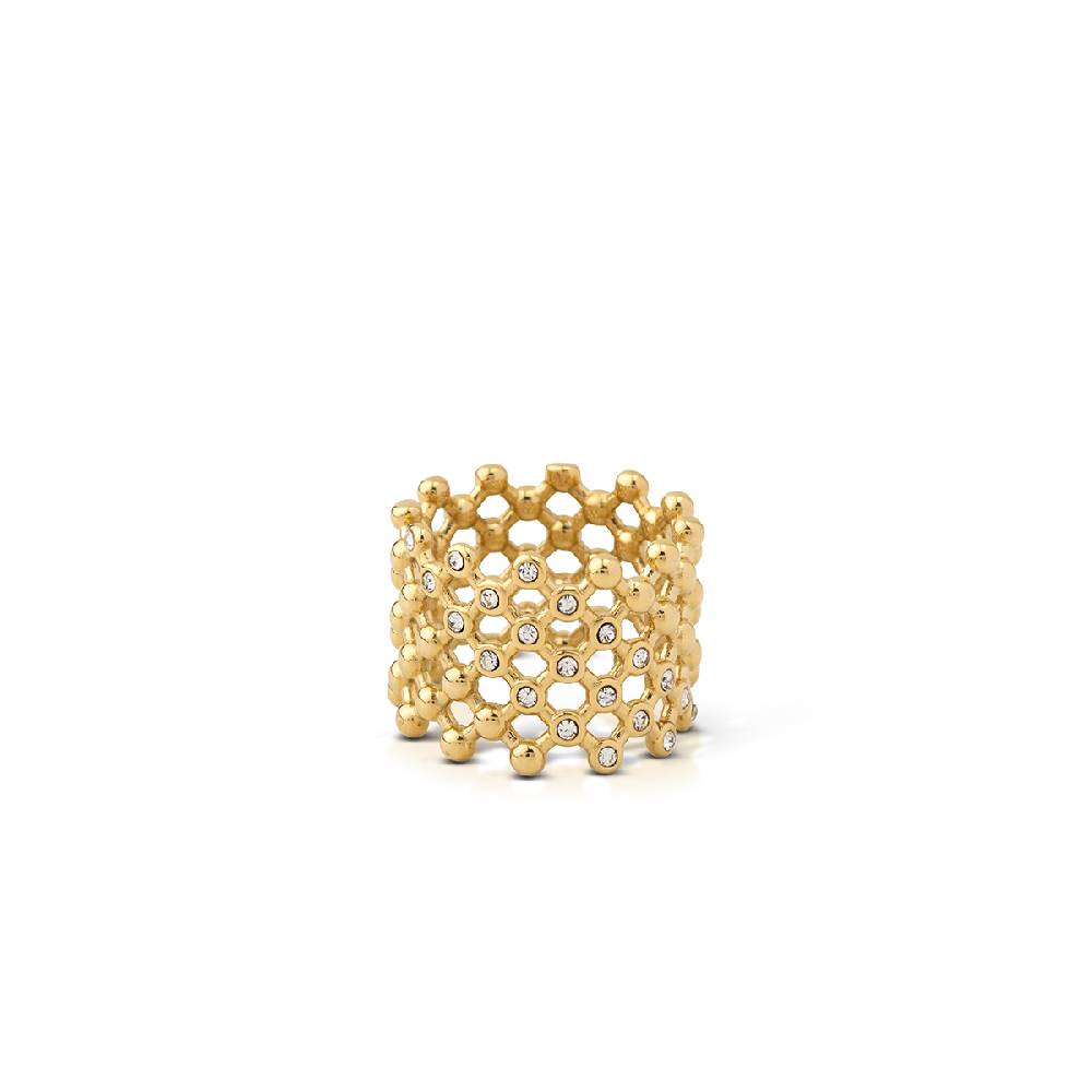 Opsobjects CLAIRE anello color oro fascia con strass