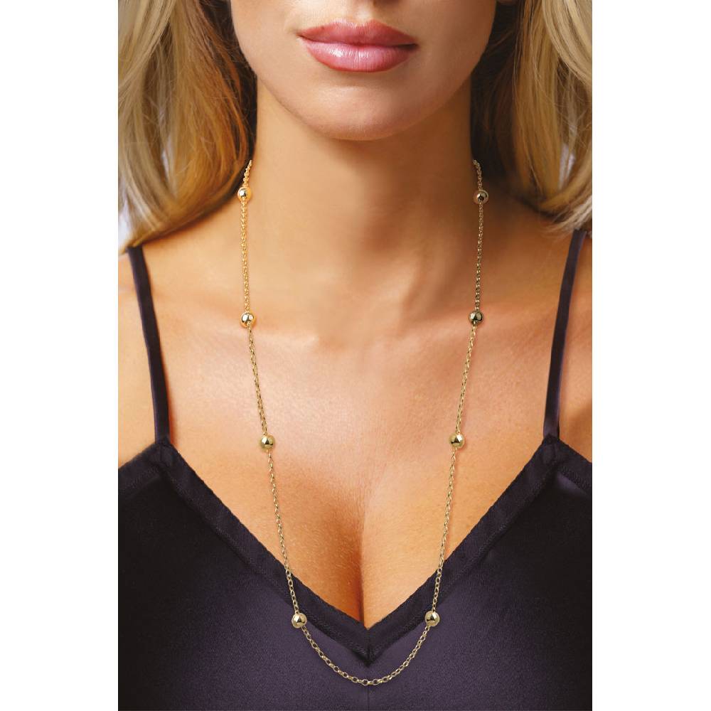 Opsobjects MARGARET collana lunga oro giallo con sfere Pezzi Unici