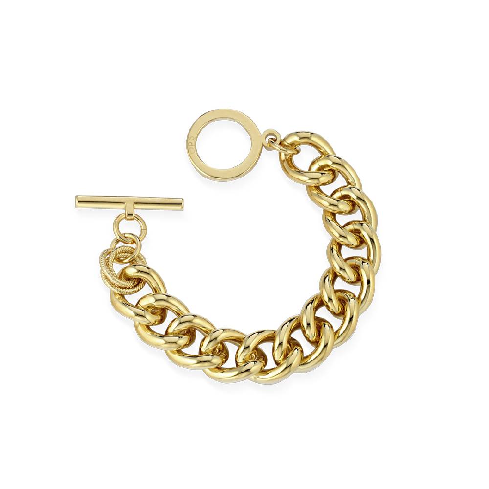 Opsobjects VICTORIA bracciale medio oro giallo con maglia groumette e chiusura T bar