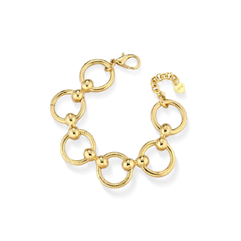 Opsobjects KATE bracciale oro giallo con maglia tonda e link di connessione con sfere