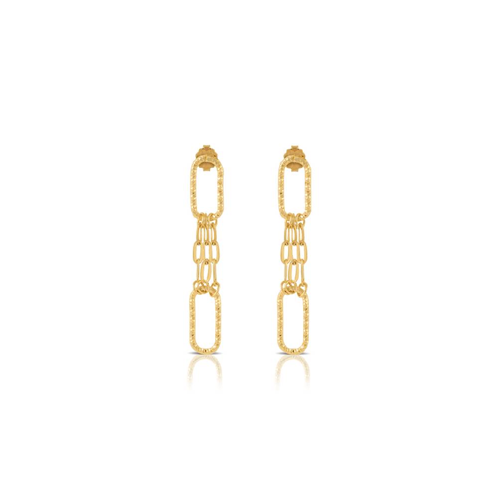 Opsobjects GRACE orecchini con catene e maglie ovali diamantate
