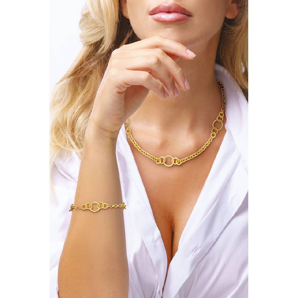 Opsobjects GRACE collana con maglie tonde diamantate Qualità Garantita