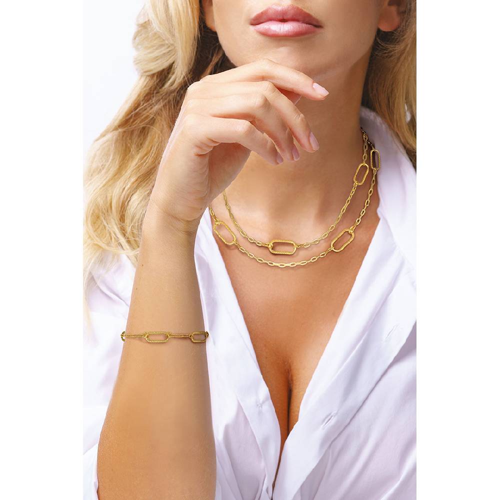 Opsobjects GRACE bracciale con tre maglie ovali diamantate Negozi Online