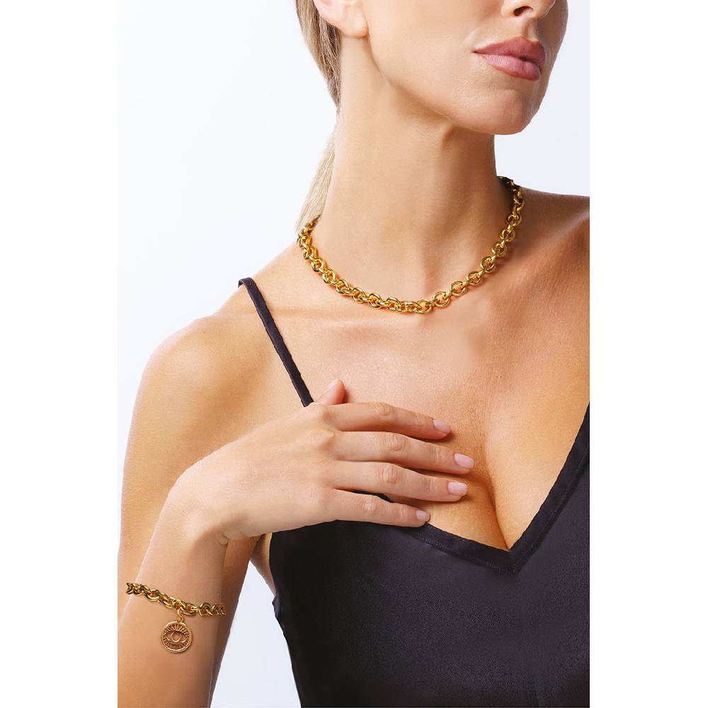 Opsobjects VICTORIA bracciale oro giallo con medaglia occhio Outlet