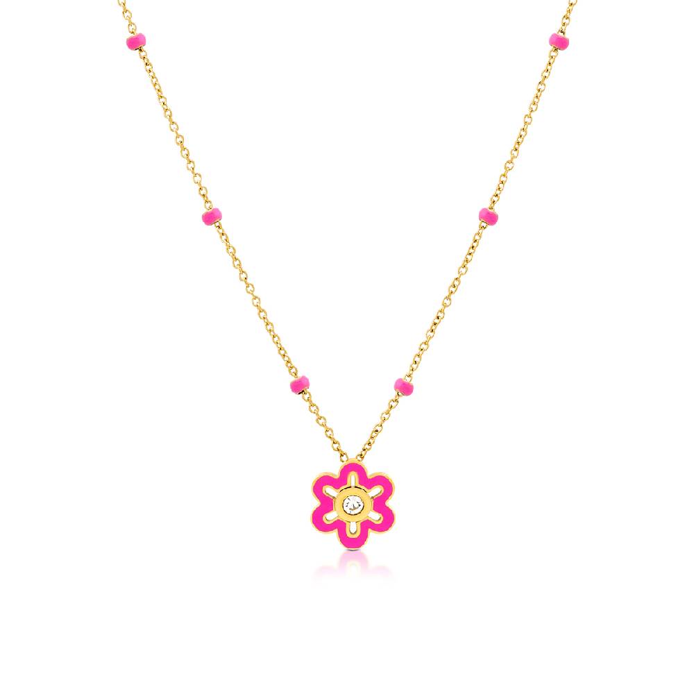Opsobjects FLOWER collana con smalto colorato