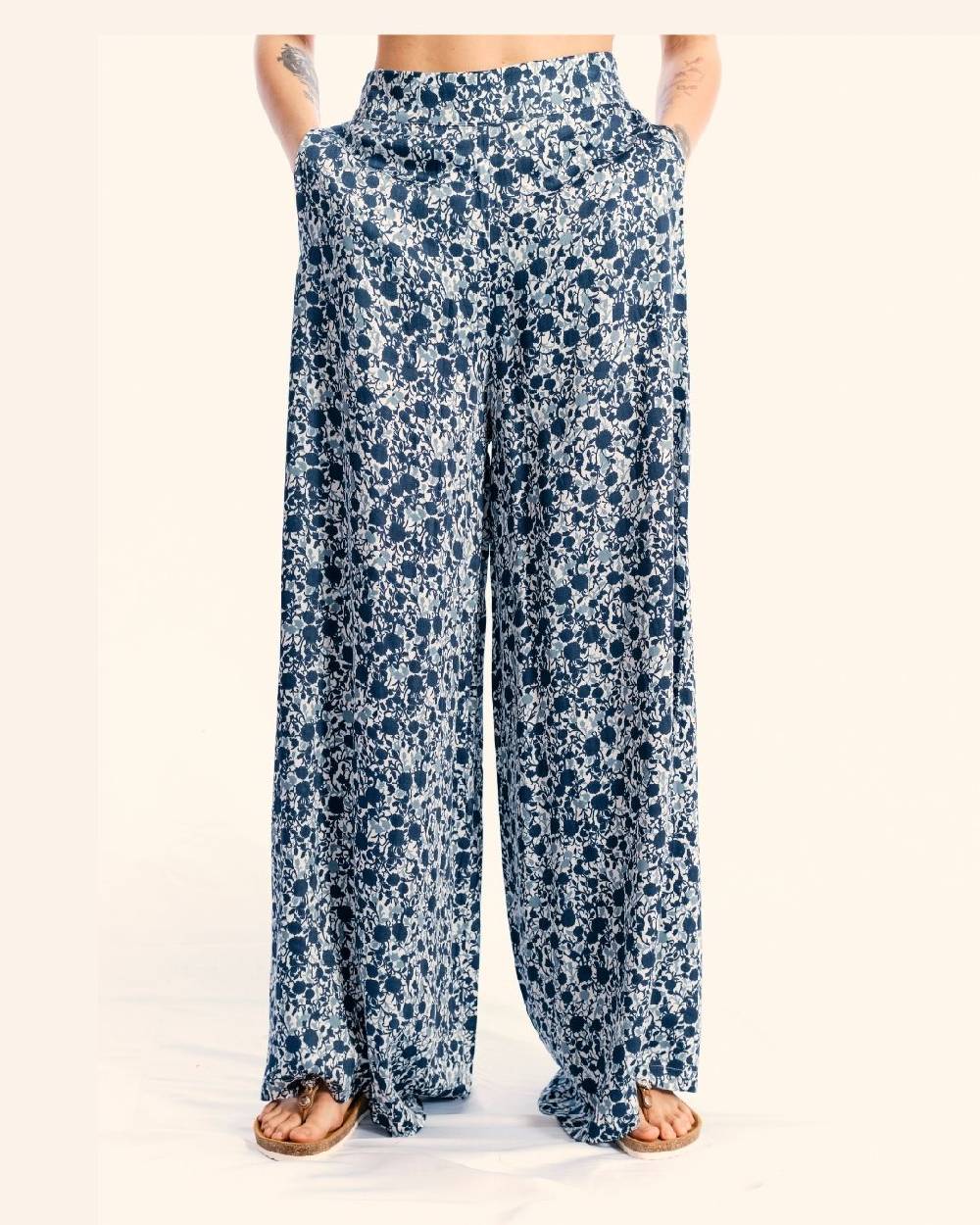 Ordi.to Accessori PANTALONE MATILDE - STAMPA AZALEA BLU Sconto