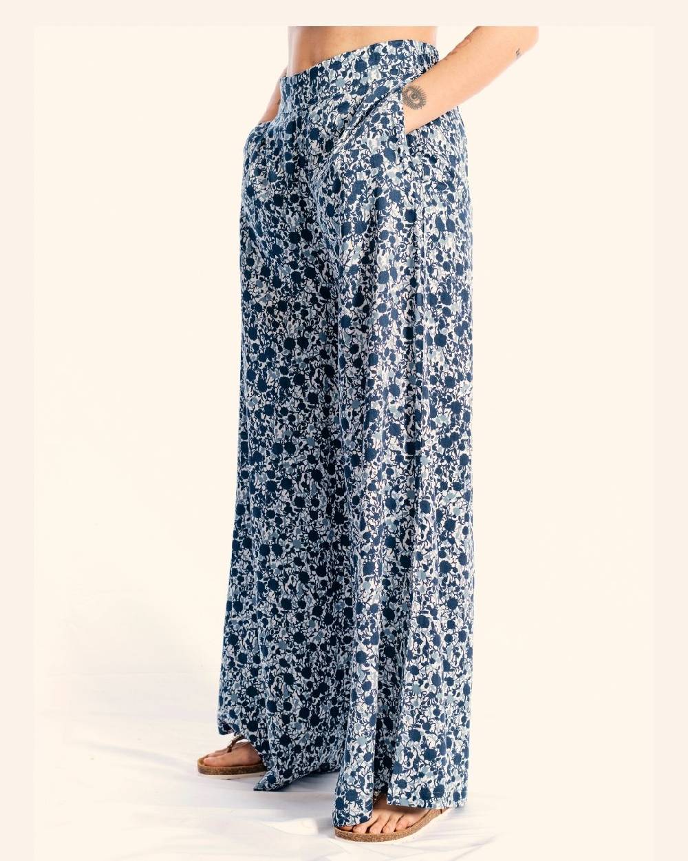 Ordi.to Accessori PANTALONE MATILDE - STAMPA AZALEA BLU Sconto