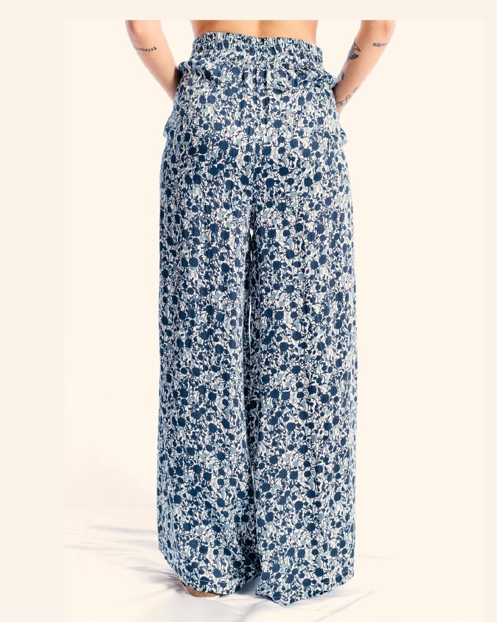 Ordi.to Accessori PANTALONE MATILDE - STAMPA AZALEA BLU Sconto