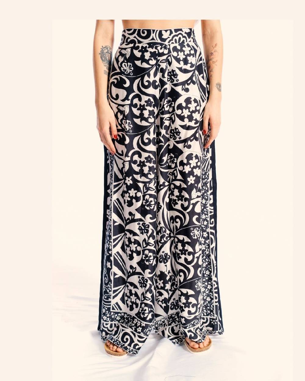 Ordi.to Accessori PANTALONE MATILDE - STAMPA BIANCO/NERA Economico