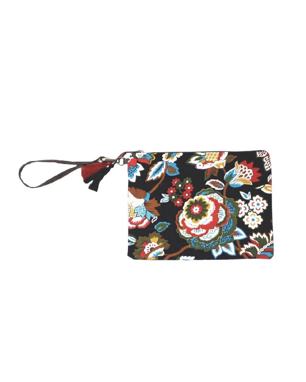 Ordi.to Accessori POCHETTE ORDI.NA - STAMPA CAMELIA NERA Nuovo